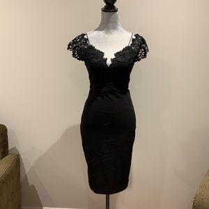 Black Lace off the shoulder cocktail dress